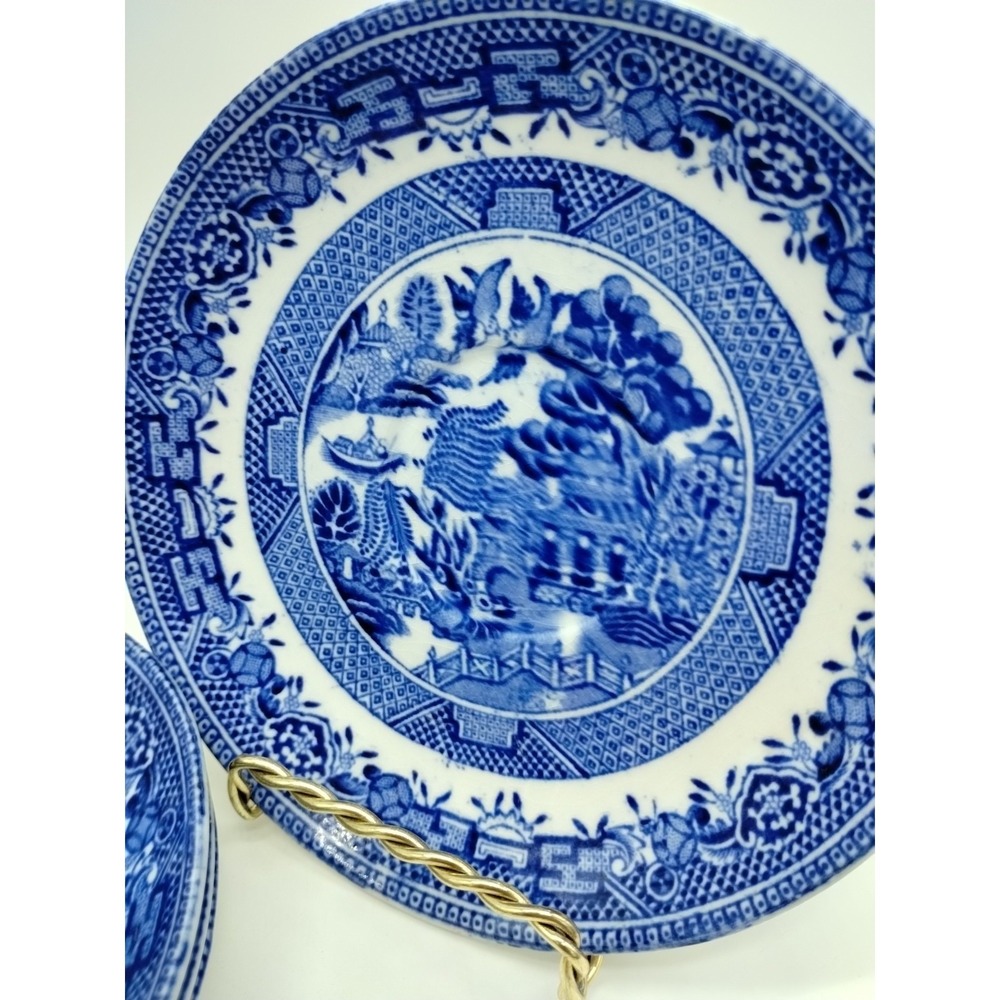 Set Of 4 Willow Royal Venton Ware 6" Saucers John Steventon England - Picture 3 of 10
